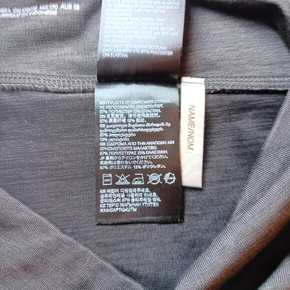 H&M Sport Girls Charcoal Grey Leggings Pink 'Active Squad' Leg Graphics Size 14 - Picture 4 of 13
